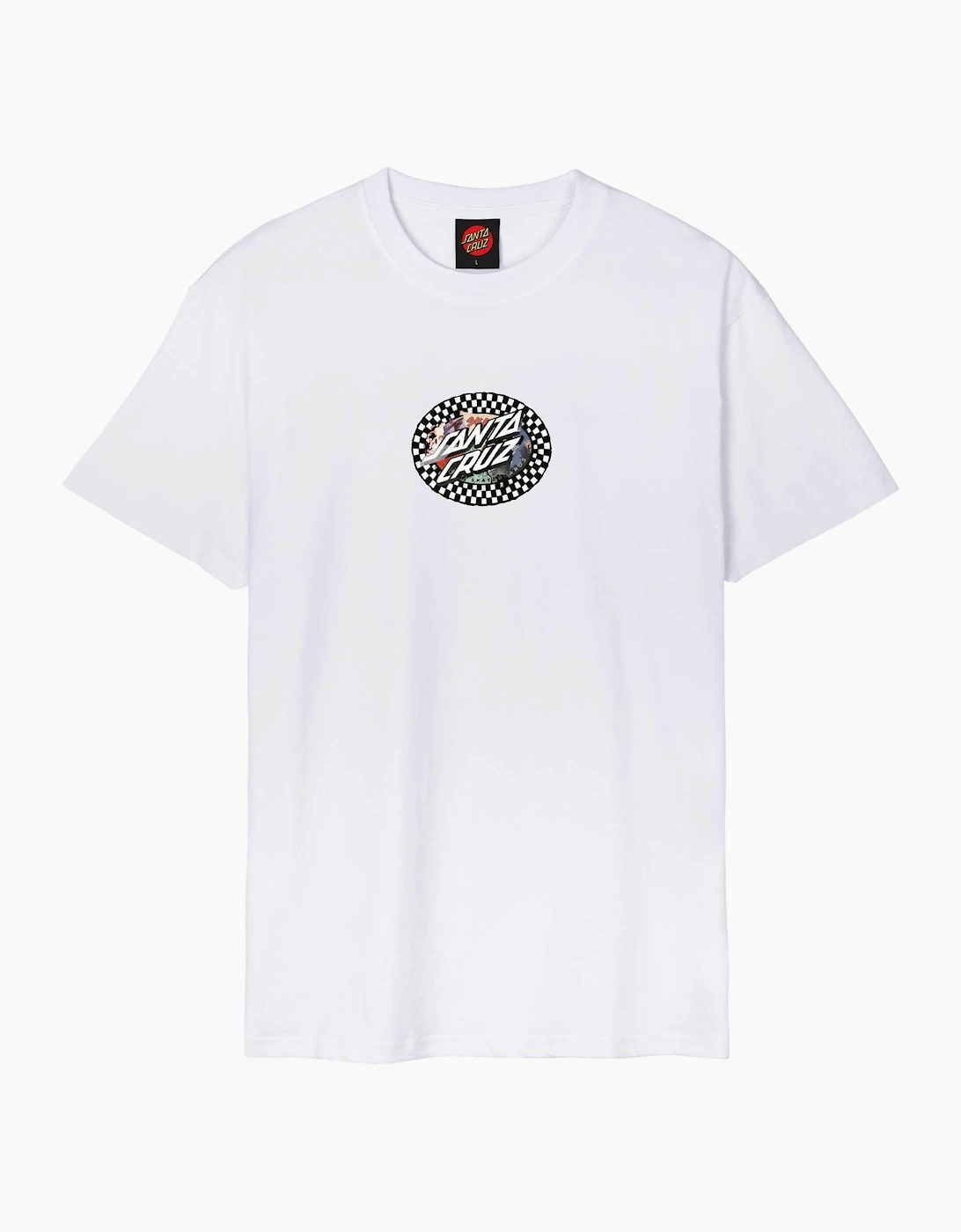 Men's Santa Cruz Mens Collage Oval Dot Short Sleeve T-Shirt - White - Size: 42