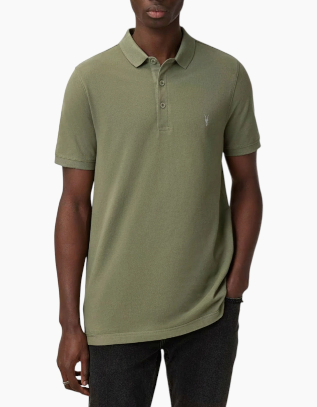 AllSaints Allsaints Men's All Saints Mens Polo Shirt Summer Pullover Tee - Green