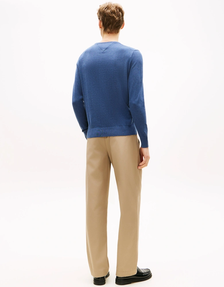 Essential Cotton Crew Neck Mens Sweatshirt - Aegean Sea Heather