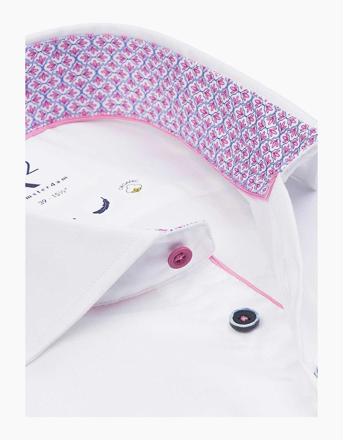 CUT AWAY COLLAR LONG SLEEVED SHIRT WHITE