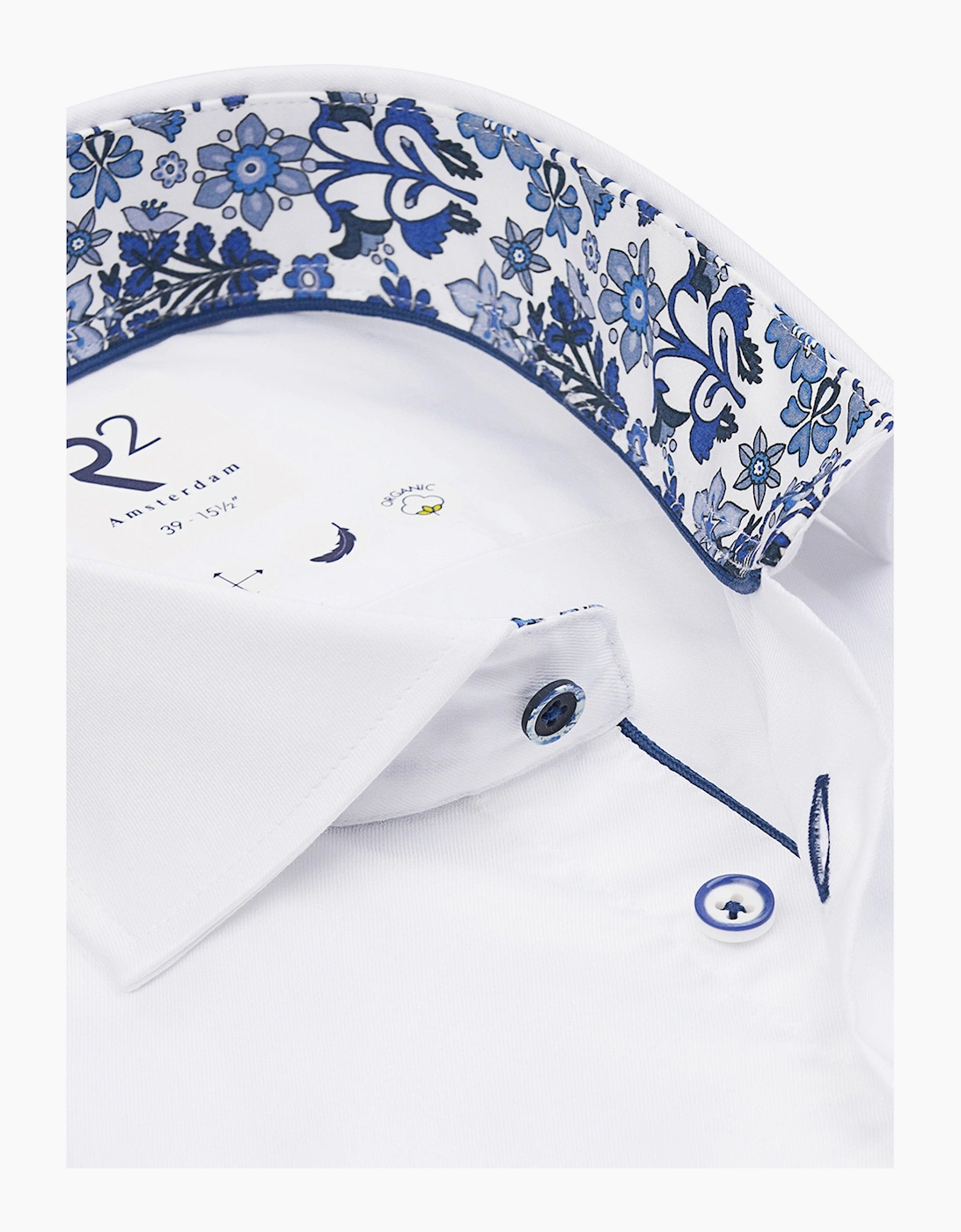 CUT AWAY COLLAR LONG SLEEVED SHIRT WHITE