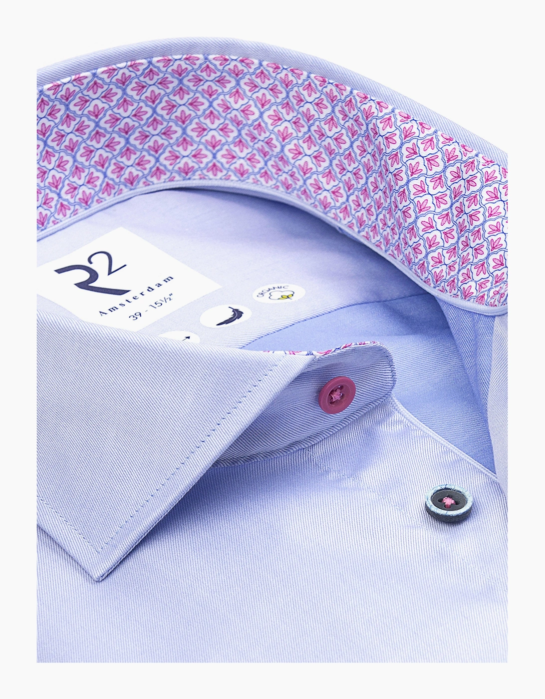 CUT AWAY COLLAR LONG SLEEVED SHIRT LIGHT BLUE