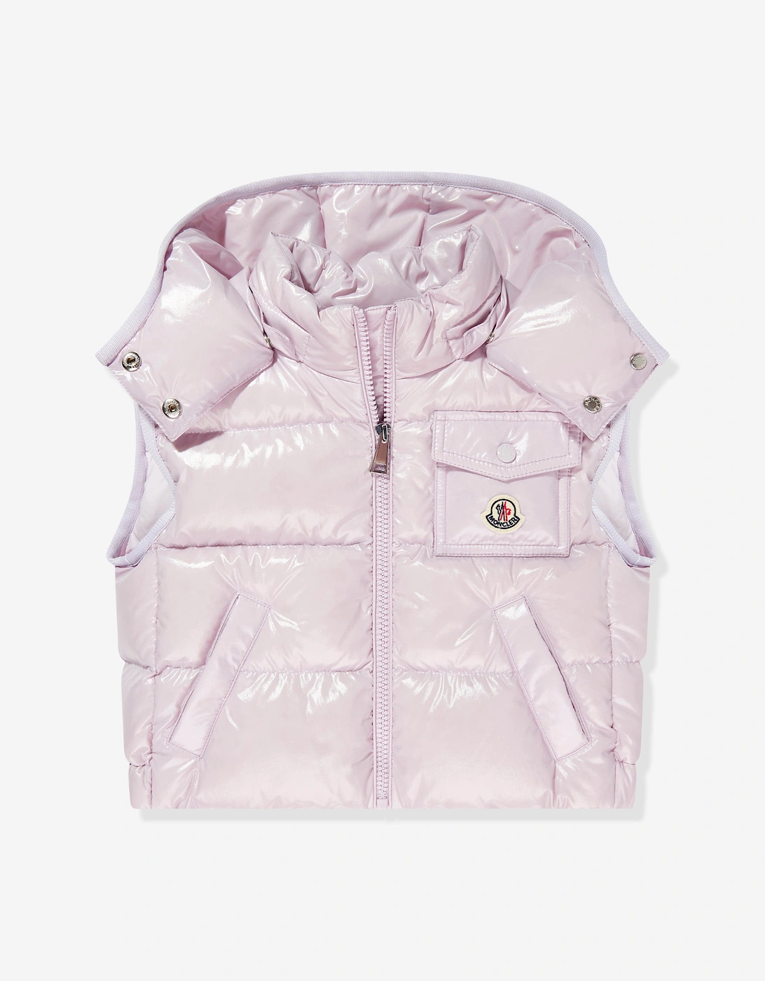 Moncler Enfant Girls Down Padded Kamile Gilet in Purple, 5 of 4