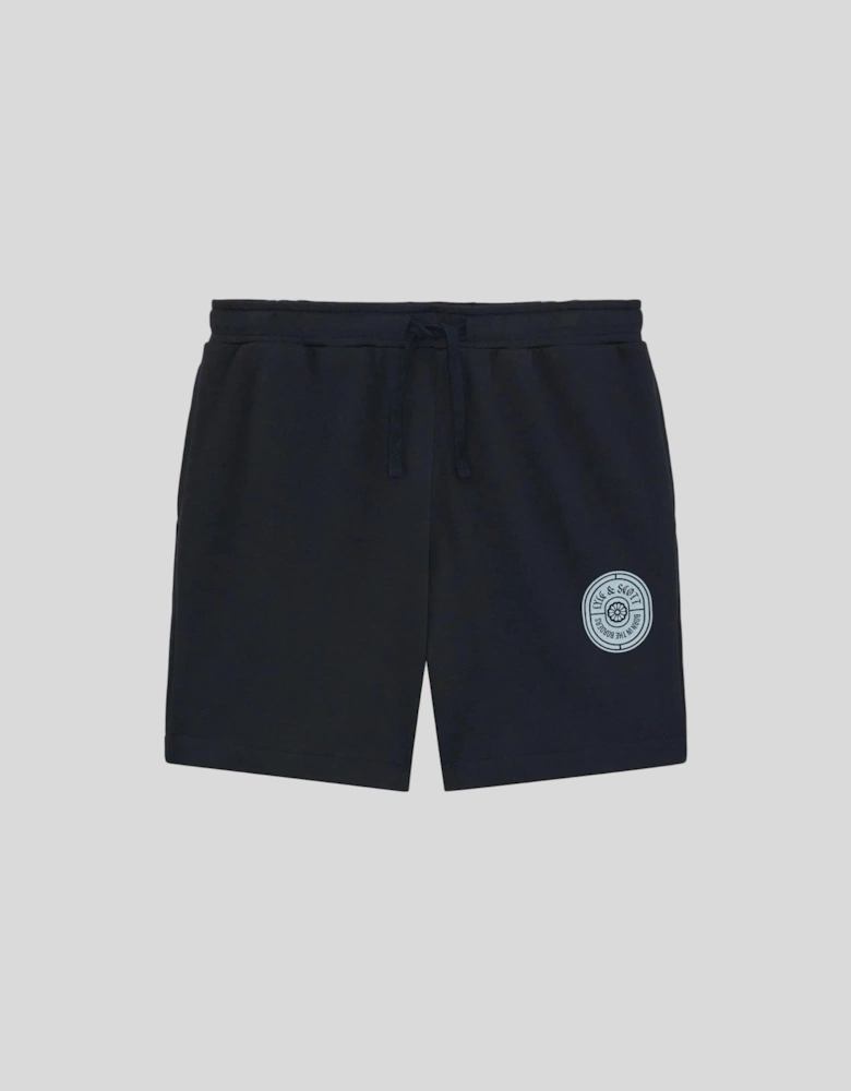 Graphic Badge Cotton Sweat Shorts