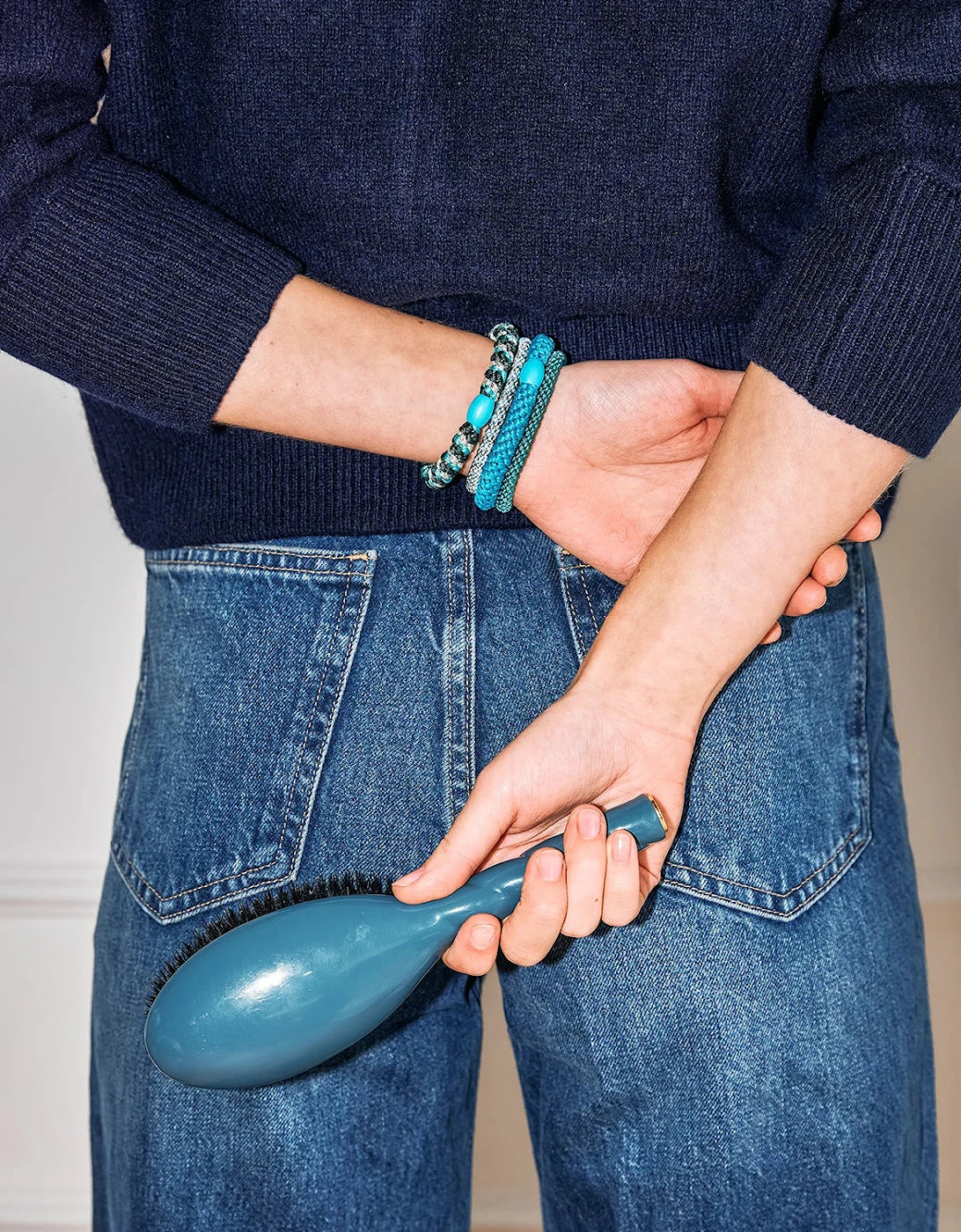 band in azure blue glitter