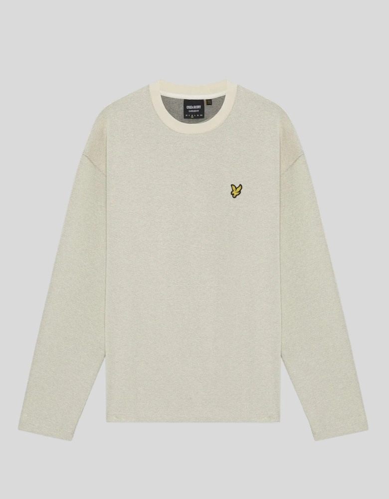 Raised Jacquard Crew Neck Sweatshirt