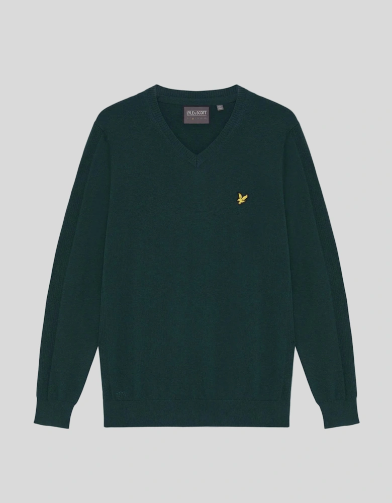 Cotton Blend V-Neck Jumper