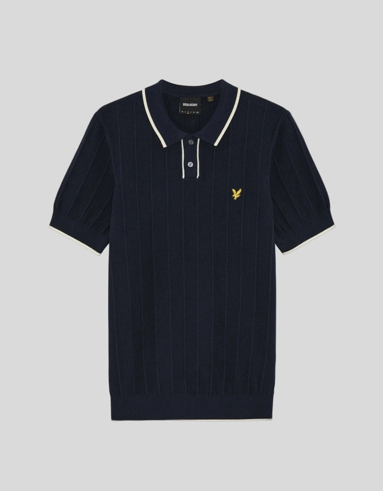 Tipped Pique Knitted Polo Shirt