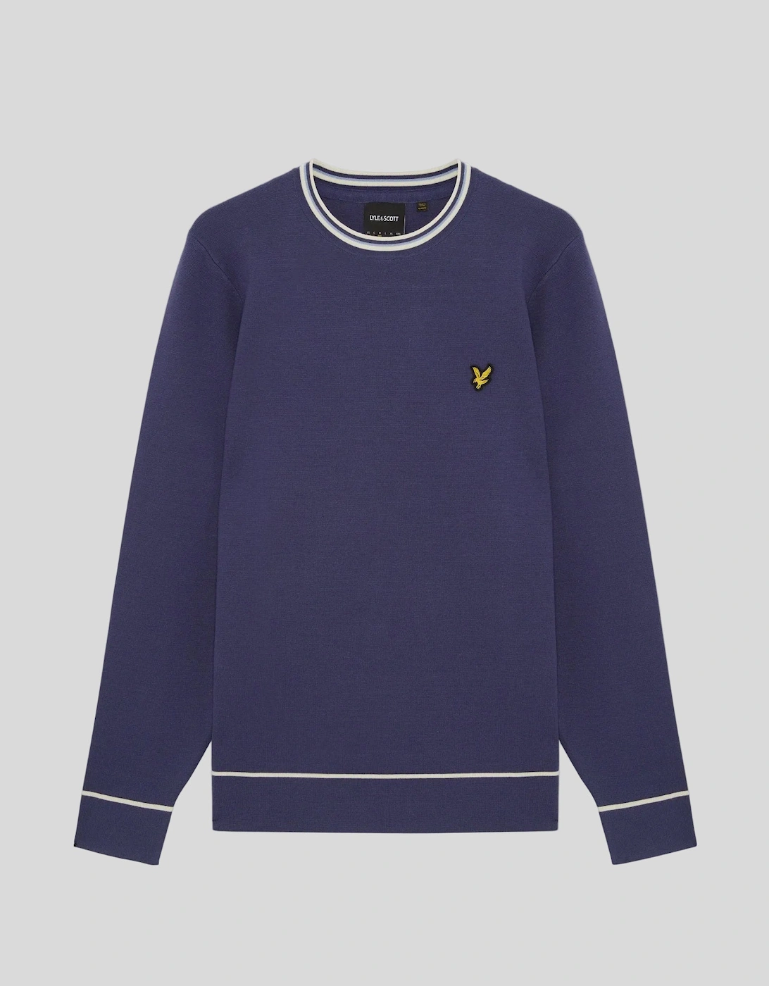 Tipped Knitted Crew Neck Jumper