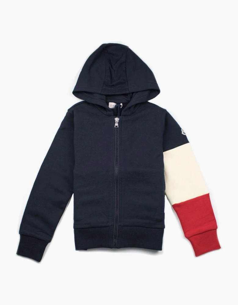 Junior Tri Zip Up Hoody Navy