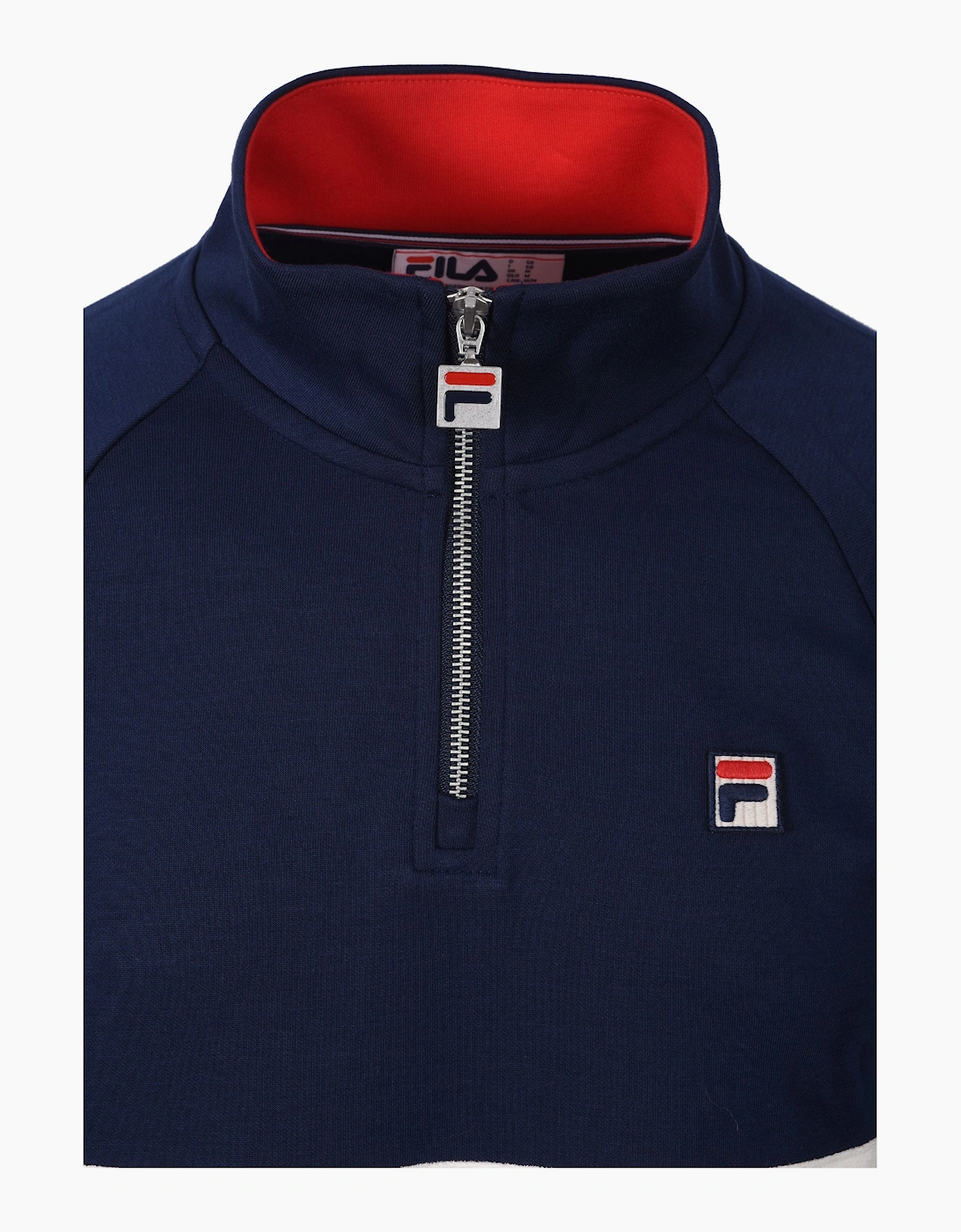 ROLANDO HALF ZIP NAVY/GARDENIA/RED