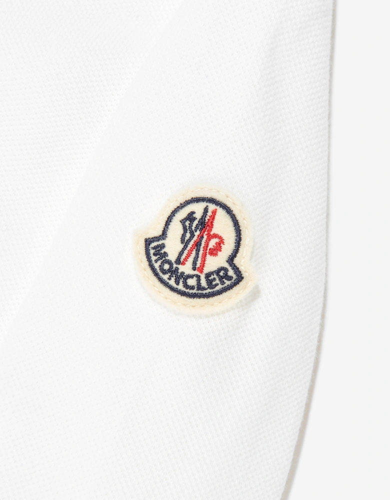 Moncler Enfant Boys Cotton Long Sleeve Polo Shirt in Ivory