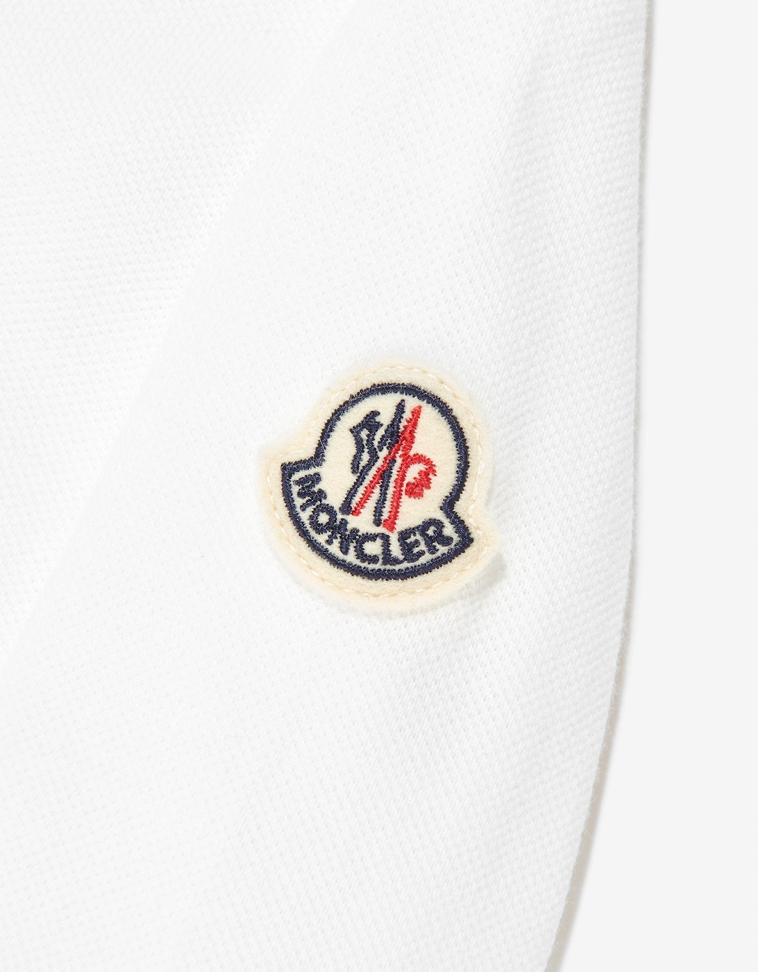 Moncler Enfant Boys Cotton Long Sleeve Polo Shirt in Ivory