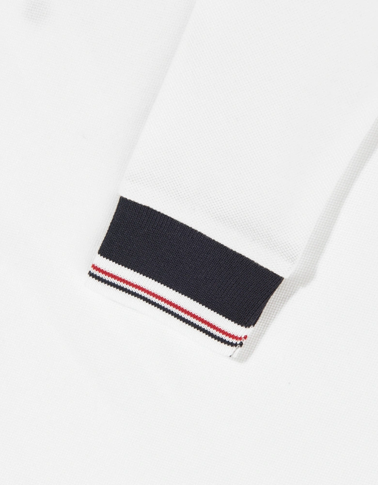 Moncler Enfant Boys Cotton Long Sleeve Polo Shirt in Ivory