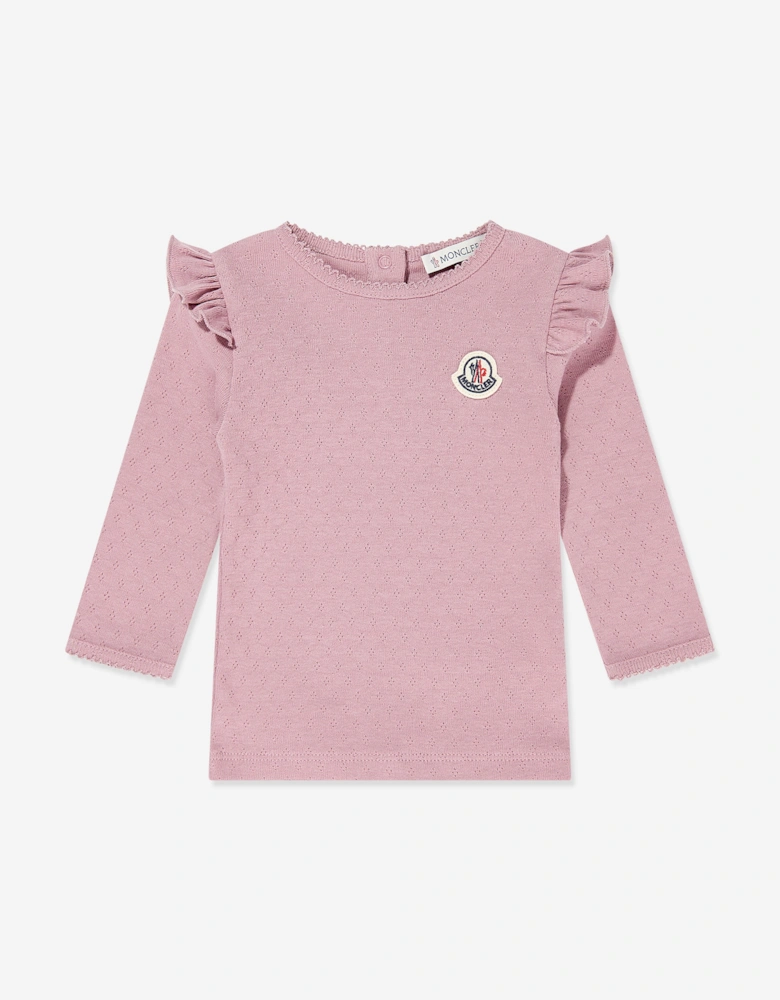 Enfant Baby Girls Long Sleeve Logo T-Shirt in Pink