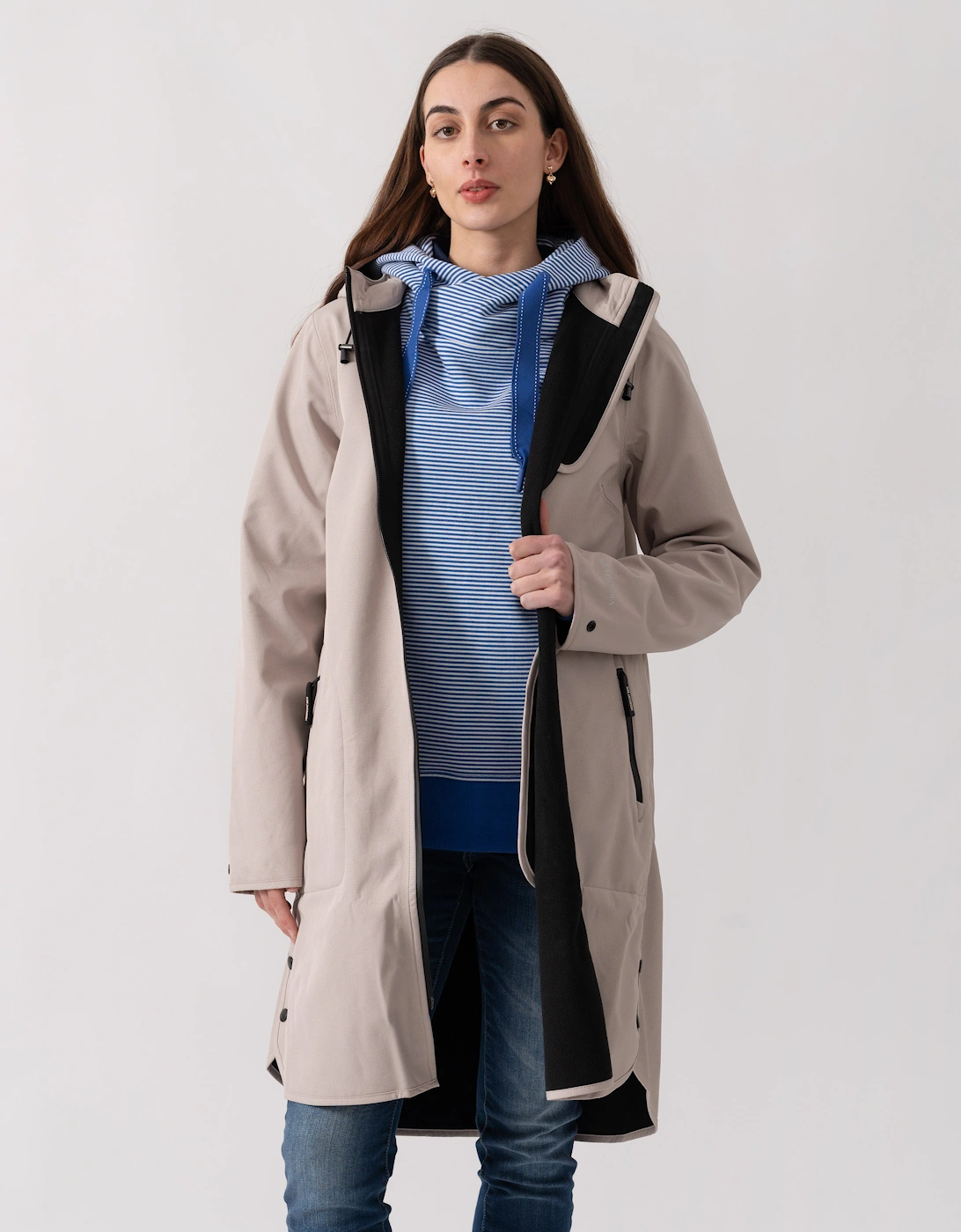 Ilse Jacobsen Rain Womens A-Line Softshell Raincoat - Chateau Gray 029, 7 of 6
