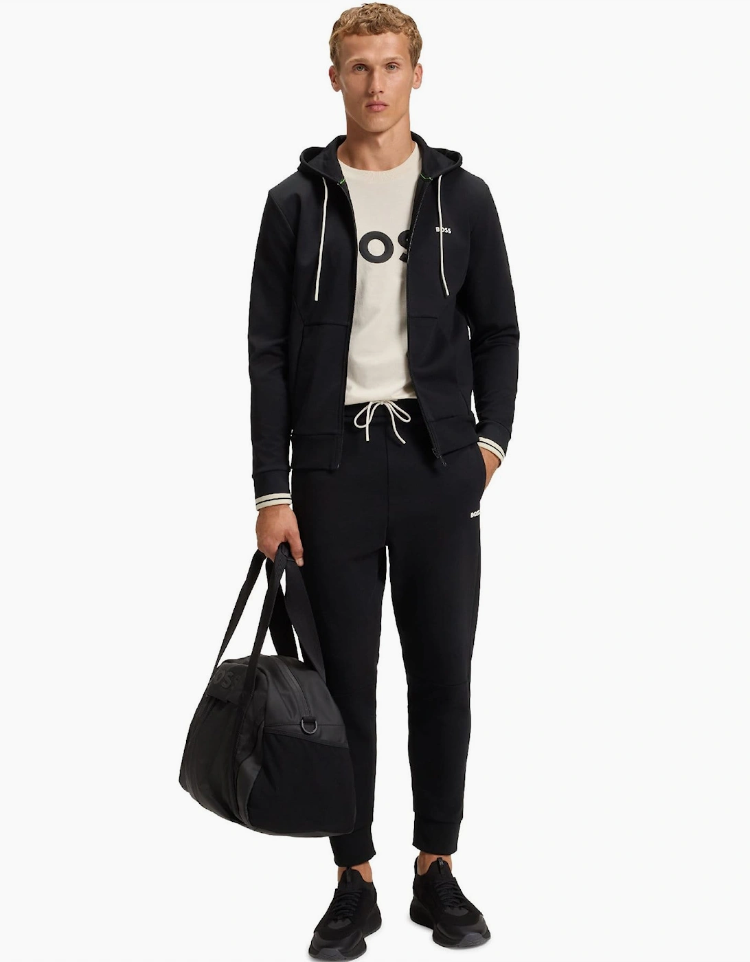 Zone Stripe Detail Zip Up Hoodie