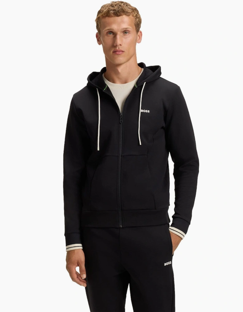 Zone Stripe Detail Zip Up Hoodie