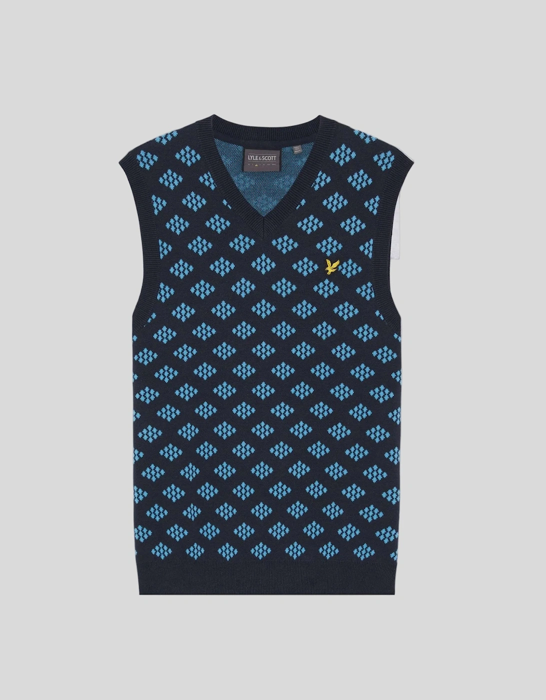 Cotton V-Neck Argyle Vest