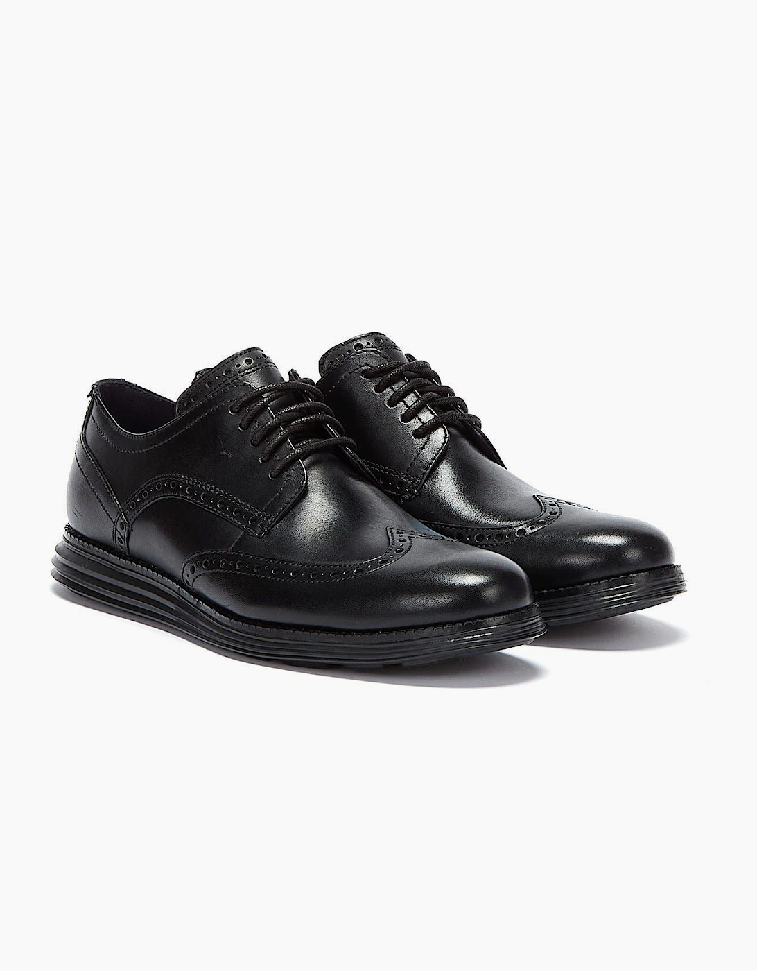 ØriginalGrand Wingtip Oxford Leather Men's Black Shoes, 9 of 8