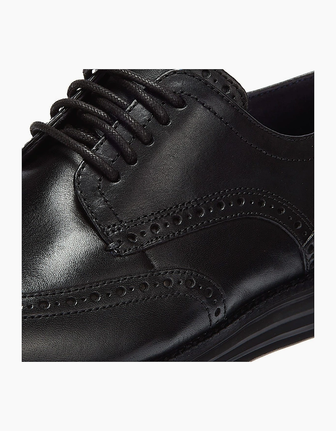 ØriginalGrand Wingtip Oxford Leather Men's Black Shoes