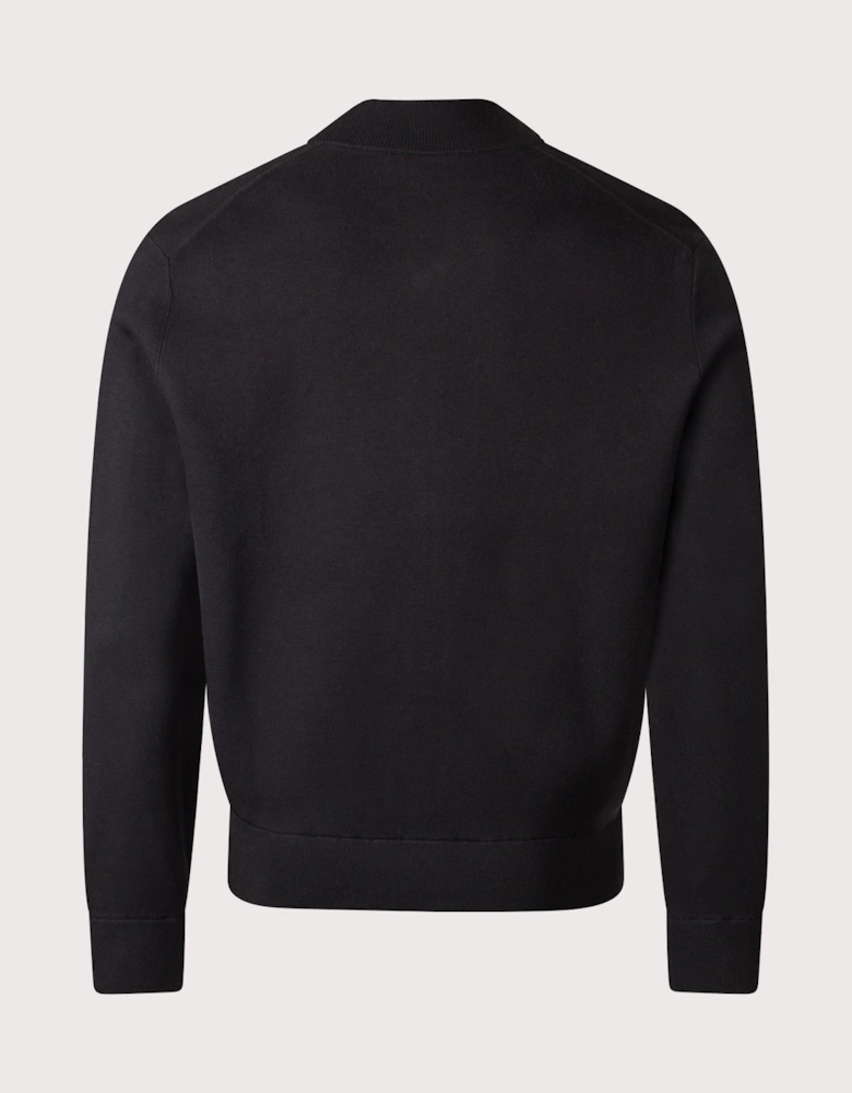 Zip Through Double Knit Bomber Jacket