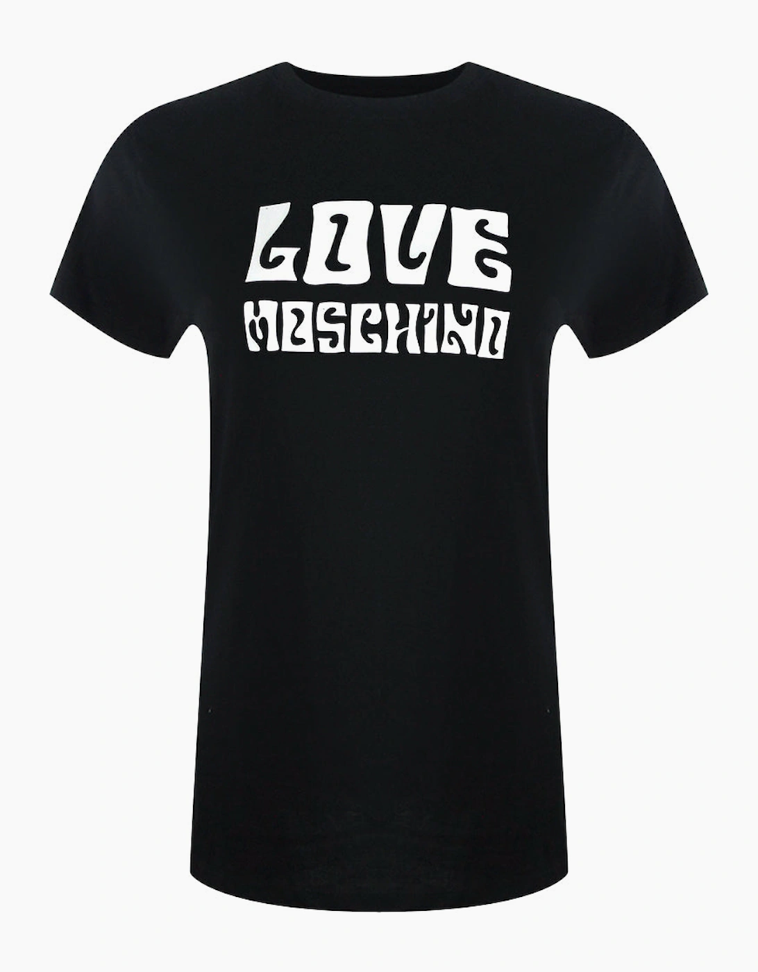 Love Moschino Women's Black Groovy Logo T-Shirt  14 L