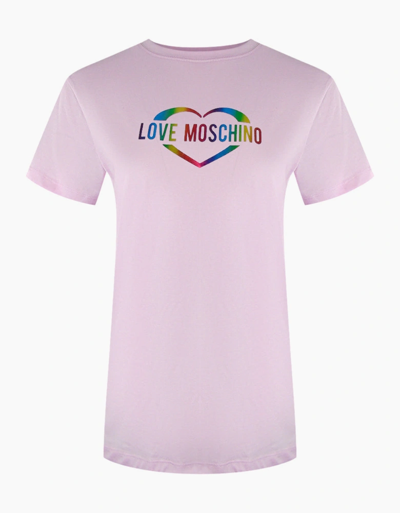 Multi Colour Heart Logo Pink T-Shirt