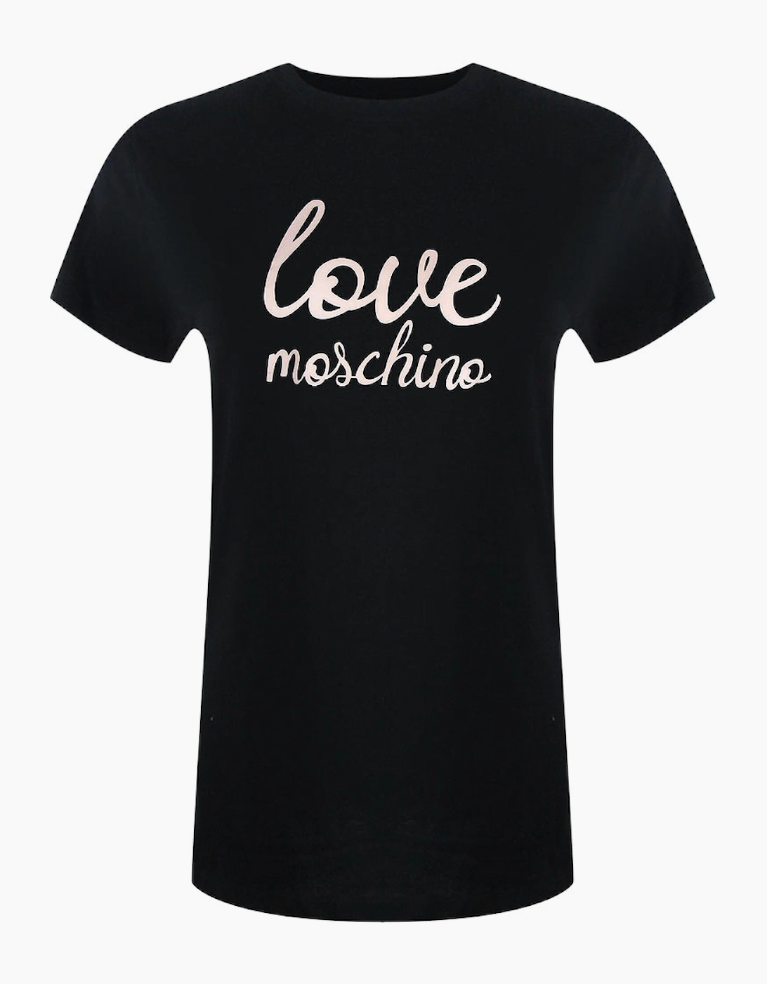 Love Moschino Women's Black Cursive Logo T-Shirt  12 M