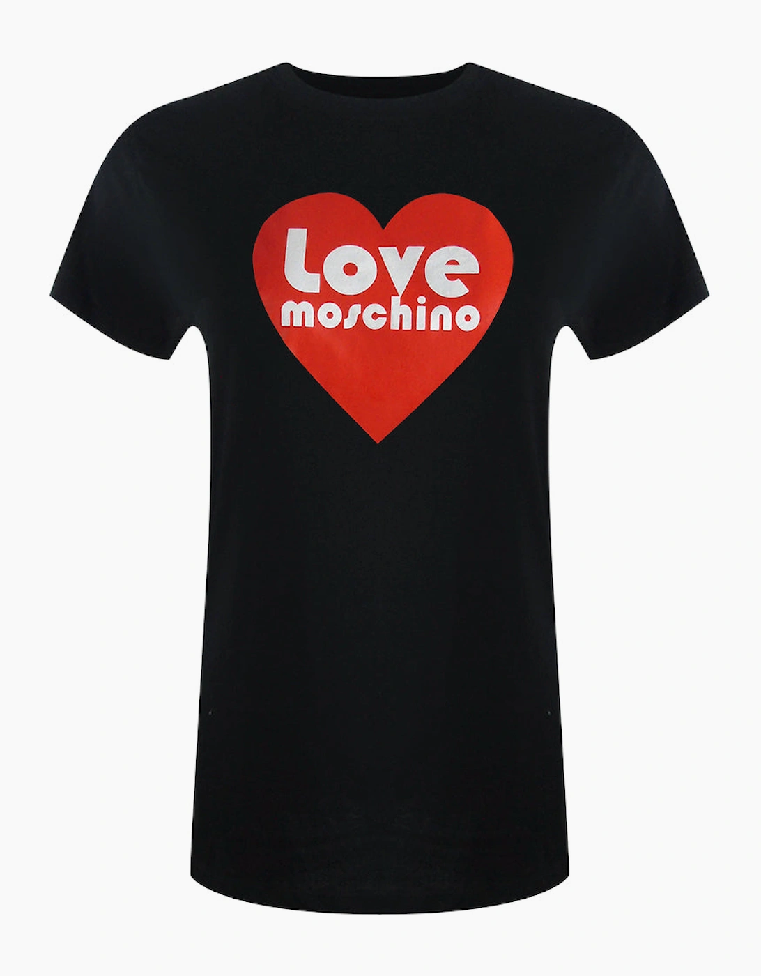 Love Moschino Women's Black Heart Logo T-Shirt  14 L