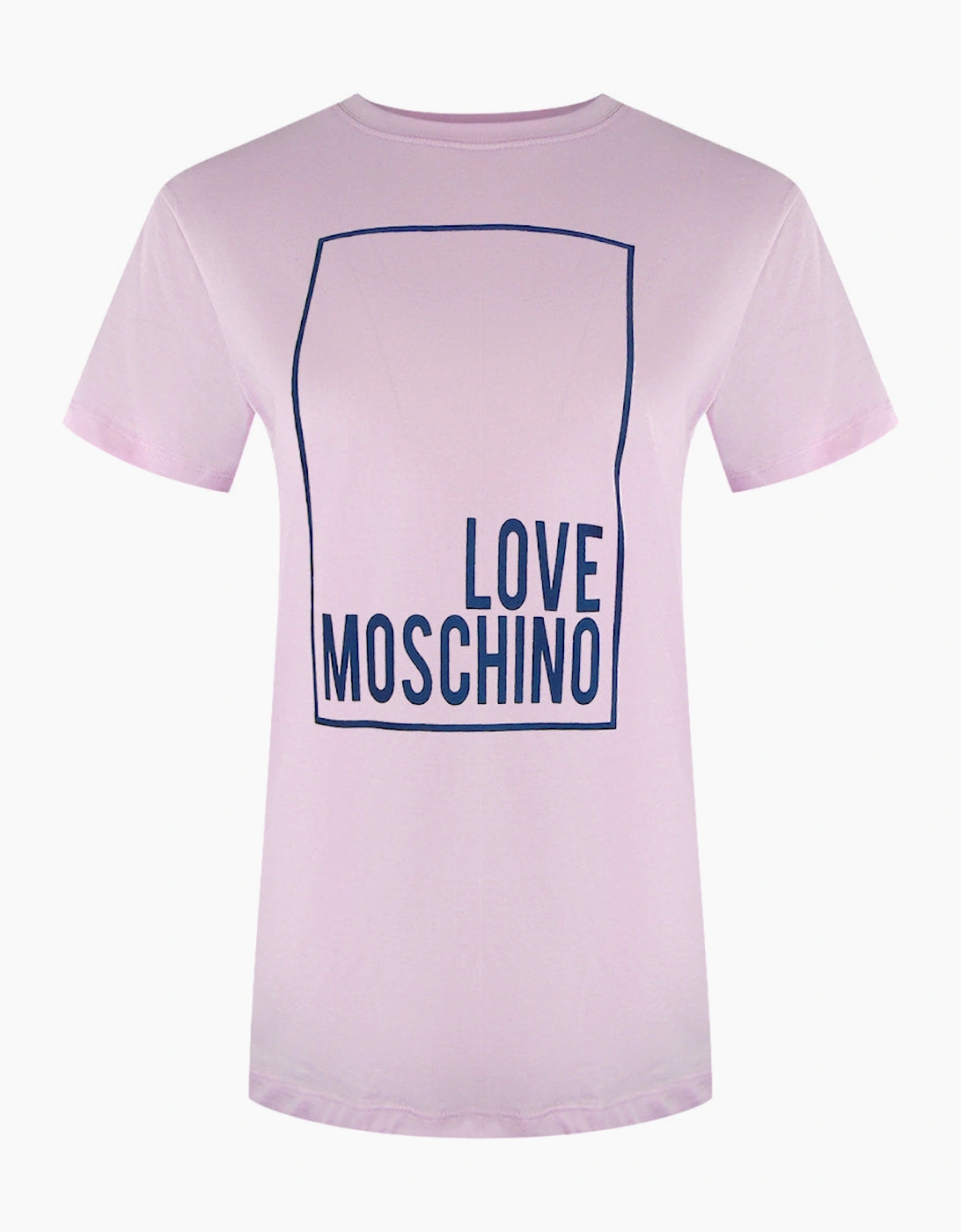 Love Moschino Women's Purple Box Logo Pink T-Shirt  12 M