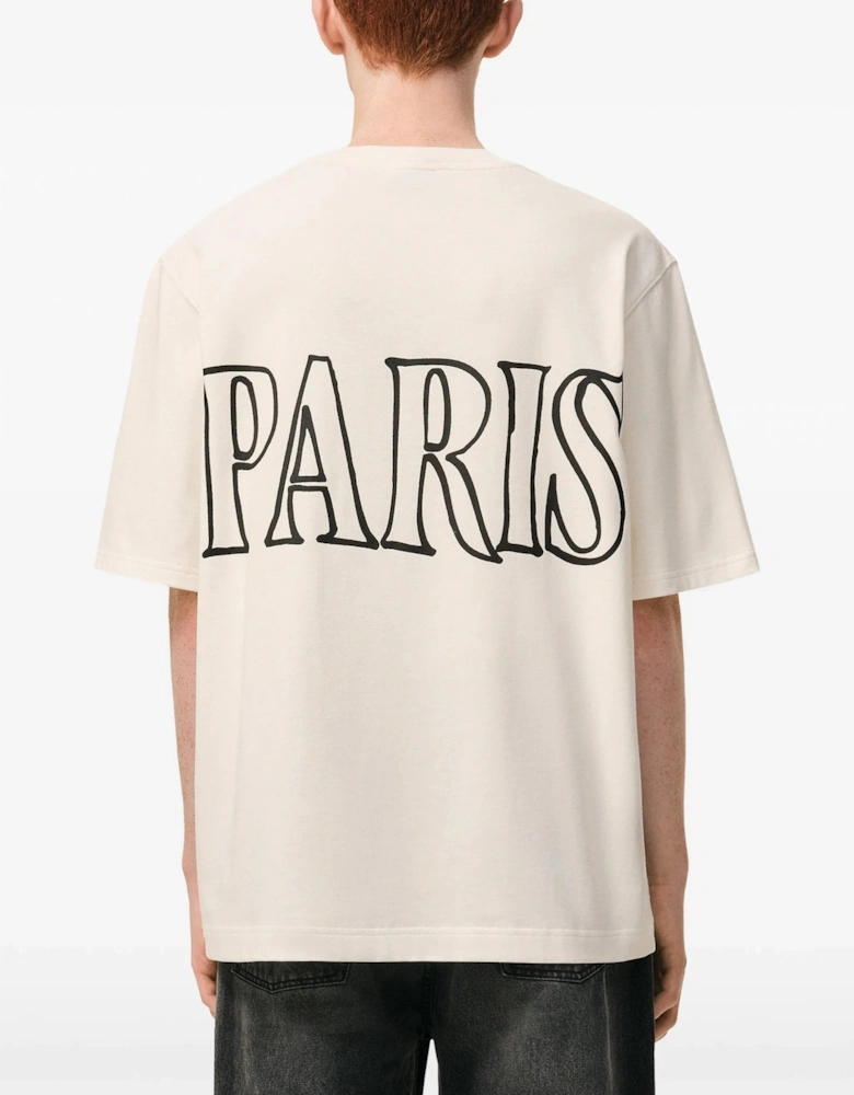 Boxy Graphic Print T-Shirt Cream