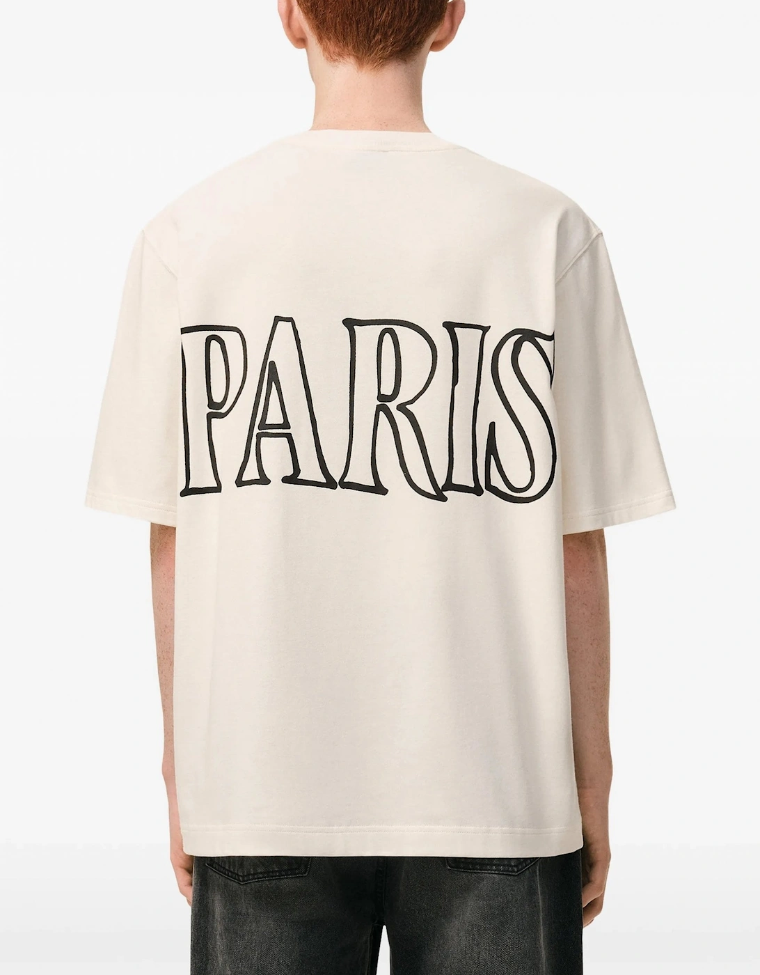 Boxy Graphic Print T-Shirt Cream