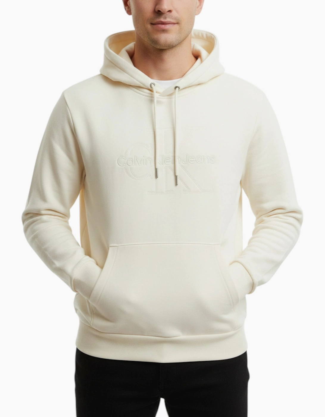 Calvin Klein Men's Cream Hoodies Pullover Top  42 Xl