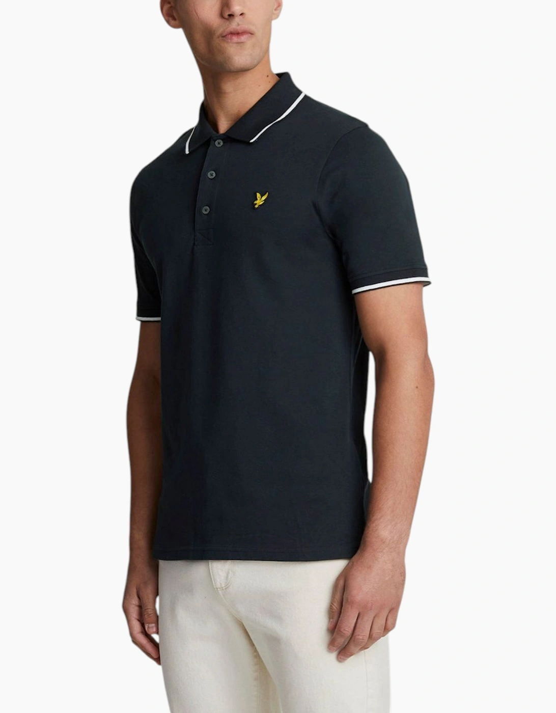 Lyle & Scott Mens Polo Shirt Tipped Short Sleeve Tee, 2 of 1