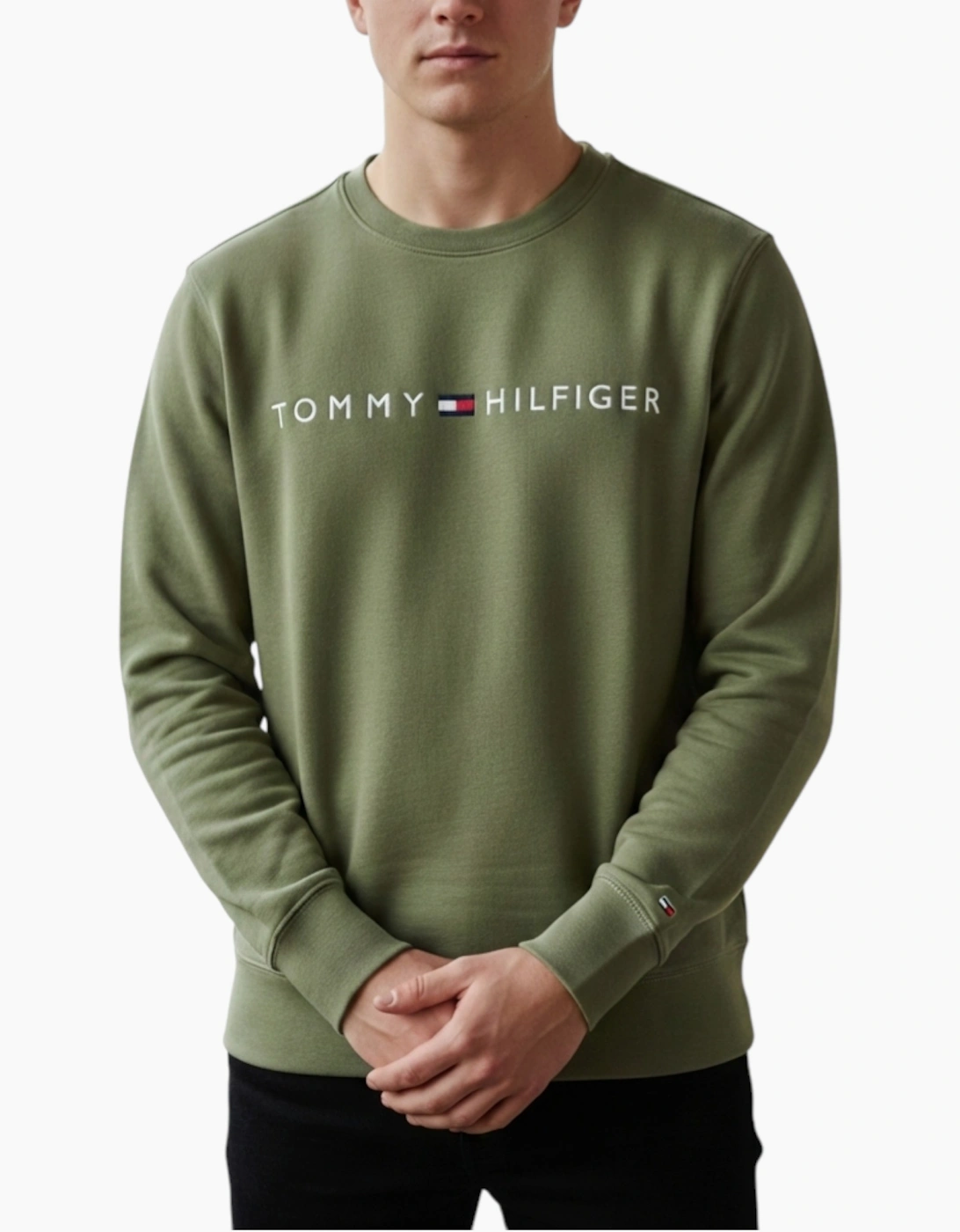 Tommy Hilfiger Men's Green Sweatshirt Terry Cotton Jumper - Size: 34