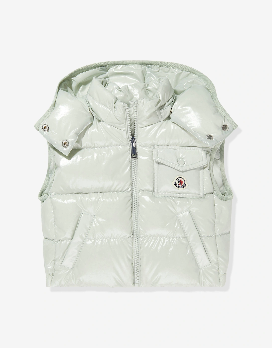 Moncler Enfant Girls Down Padded Kamile Gilet in Green, 5 of 4