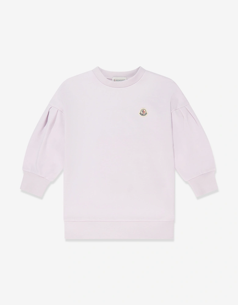 Moncler Enfant Girls Logo Sweater Dress in Purple
