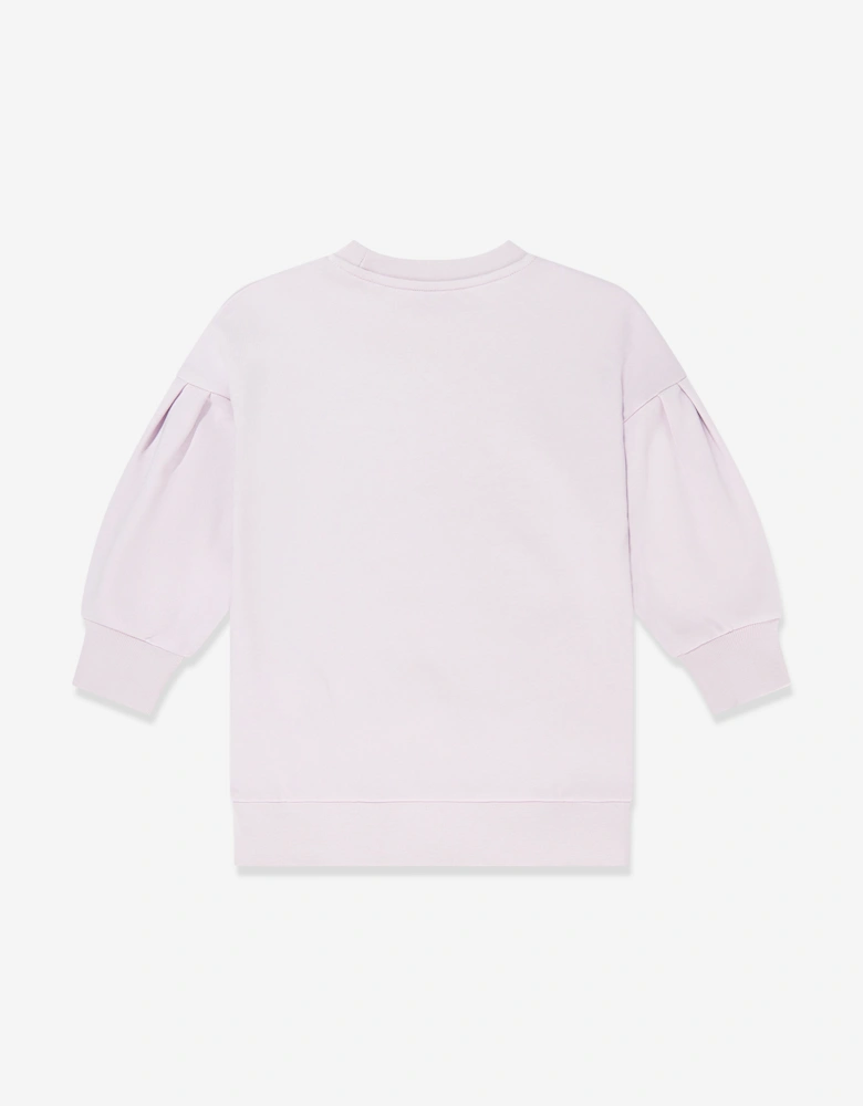 Moncler Enfant Girls Logo Sweater Dress in Purple