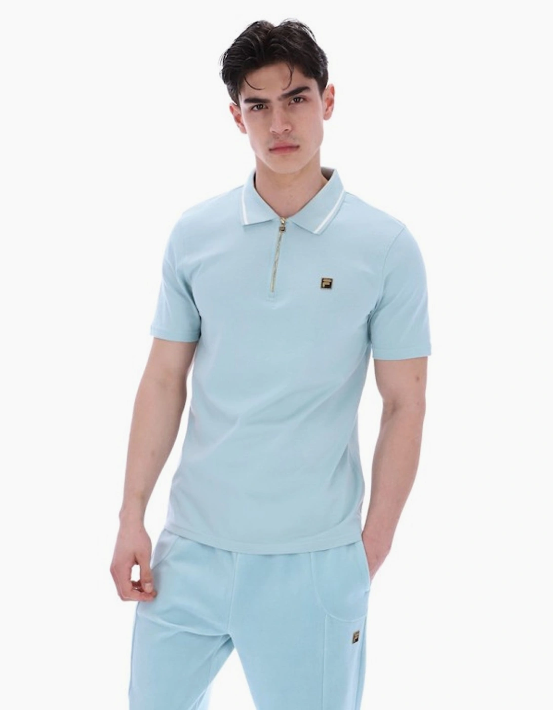 Gold Lemar 2 Premium Zip Polo Sterling Blue, 3 of 2