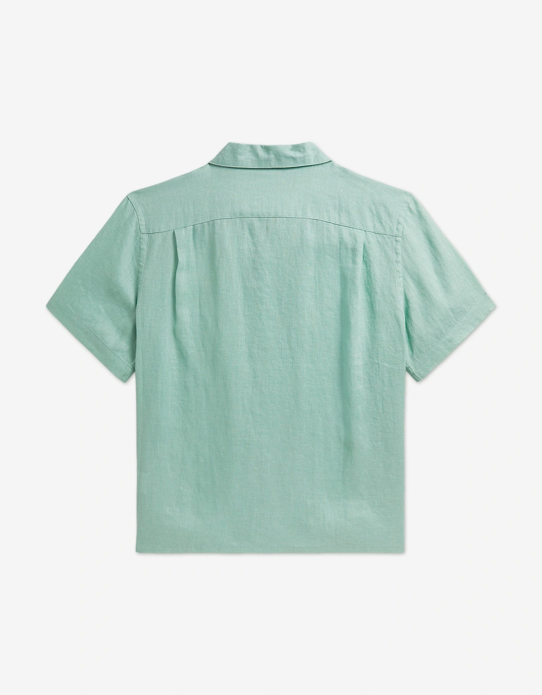 Boys Linen Logo Shirt in Green
