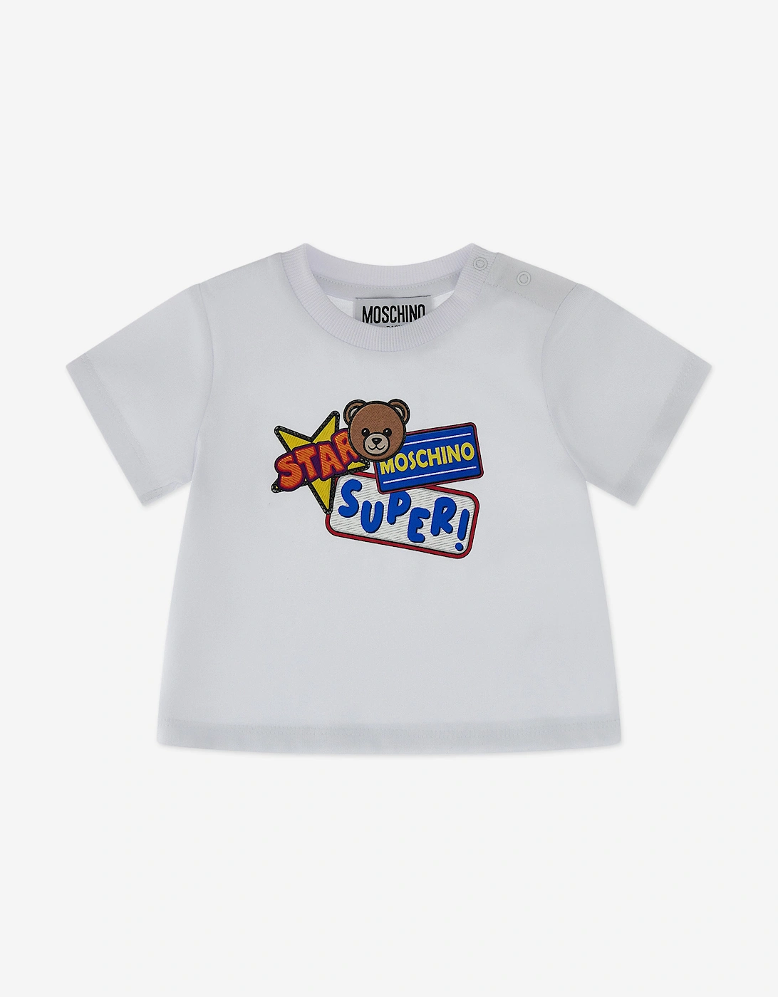 Baby Superstar Teddy Short Set in White