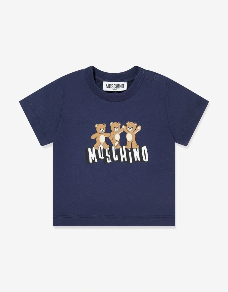 Baby Teddy Bear Logo T-Shirt in Navy