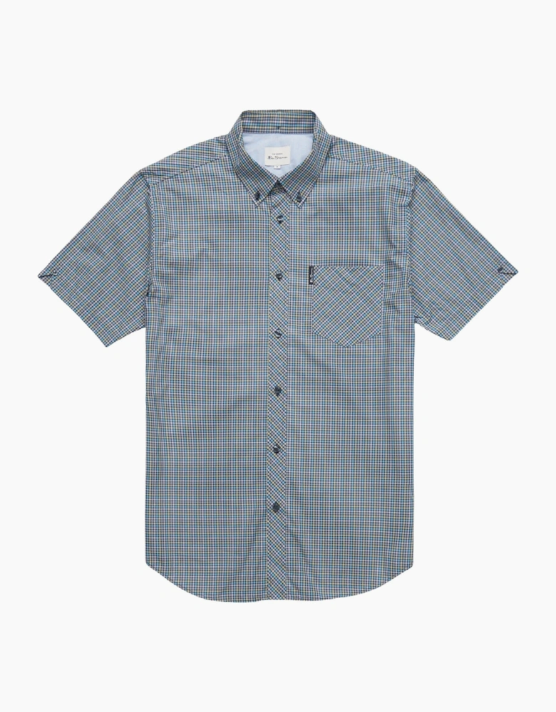 Mens Mini Gingham Big & Tall Short Sleeve Shirt
