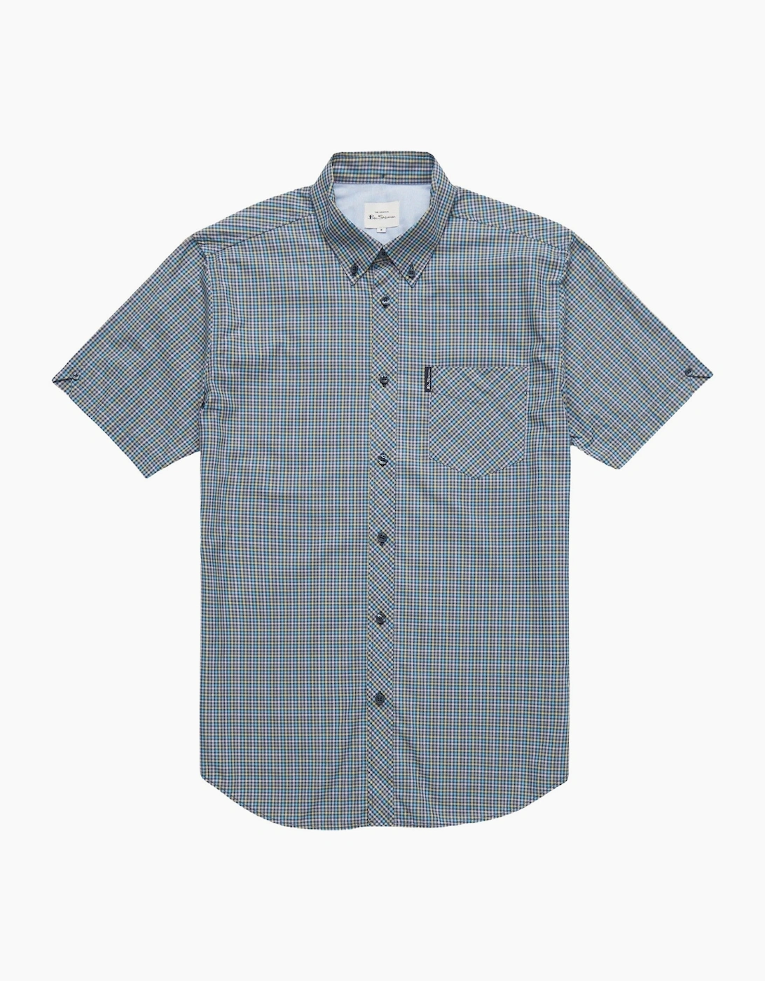 Mens Mini Gingham Big & Tall Short Sleeve Shirt, 2 of 1