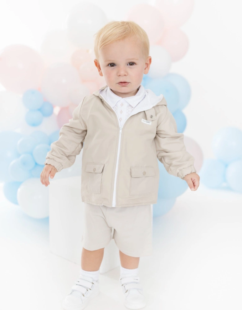 Boys Beige Windbreaker Summer Jacket