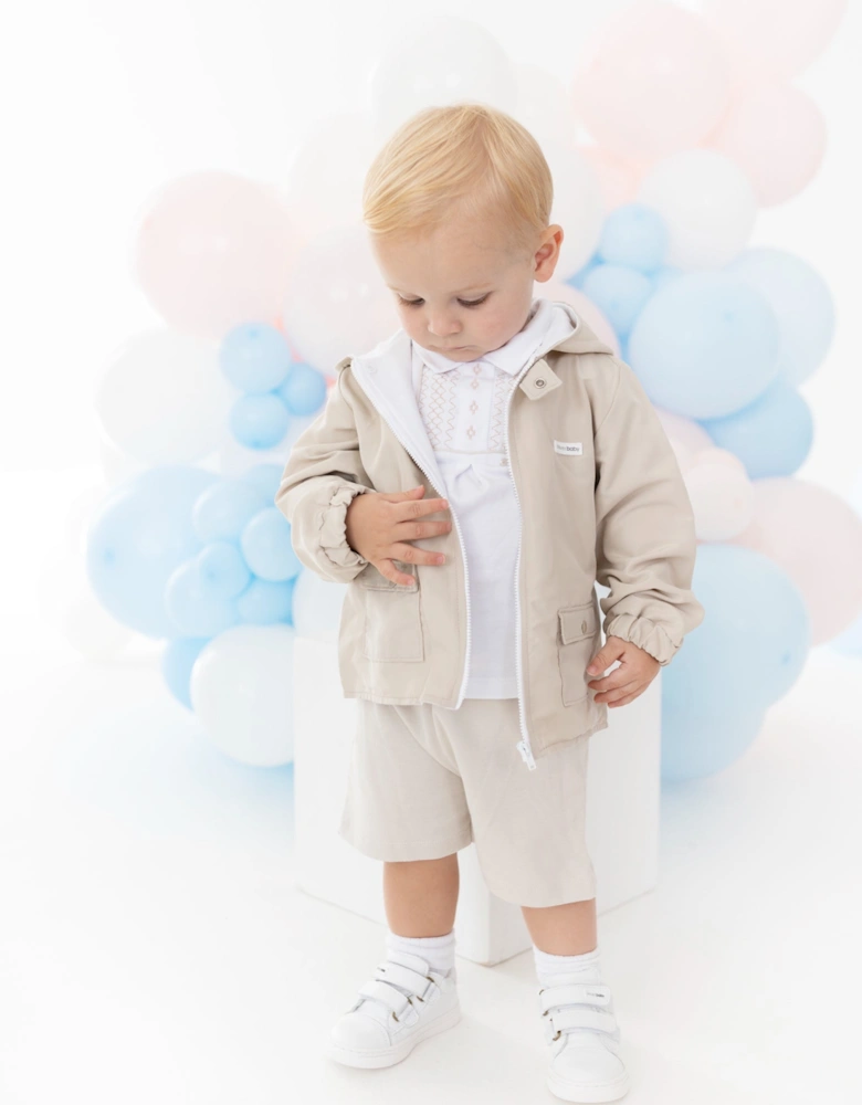 Boys Beige Windbreaker Summer Jacket