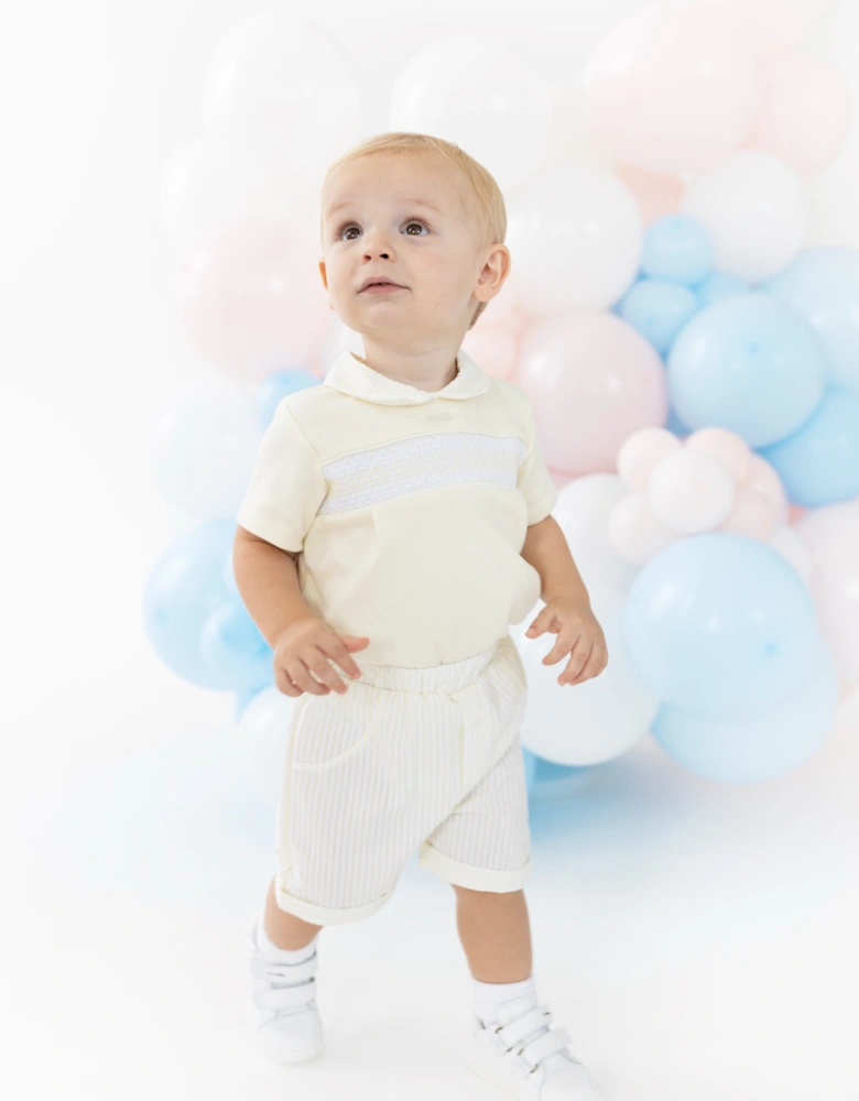 Boys Yellow Lemon Jersey Smock Short Set