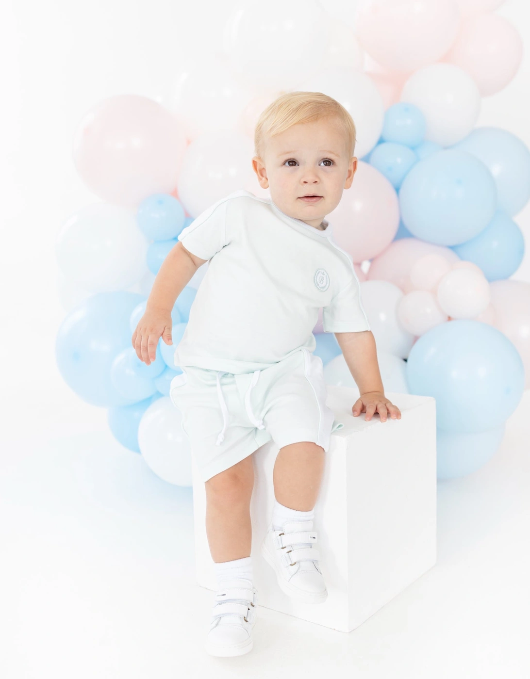Boys Mint Green Sporty Jersey Short Set