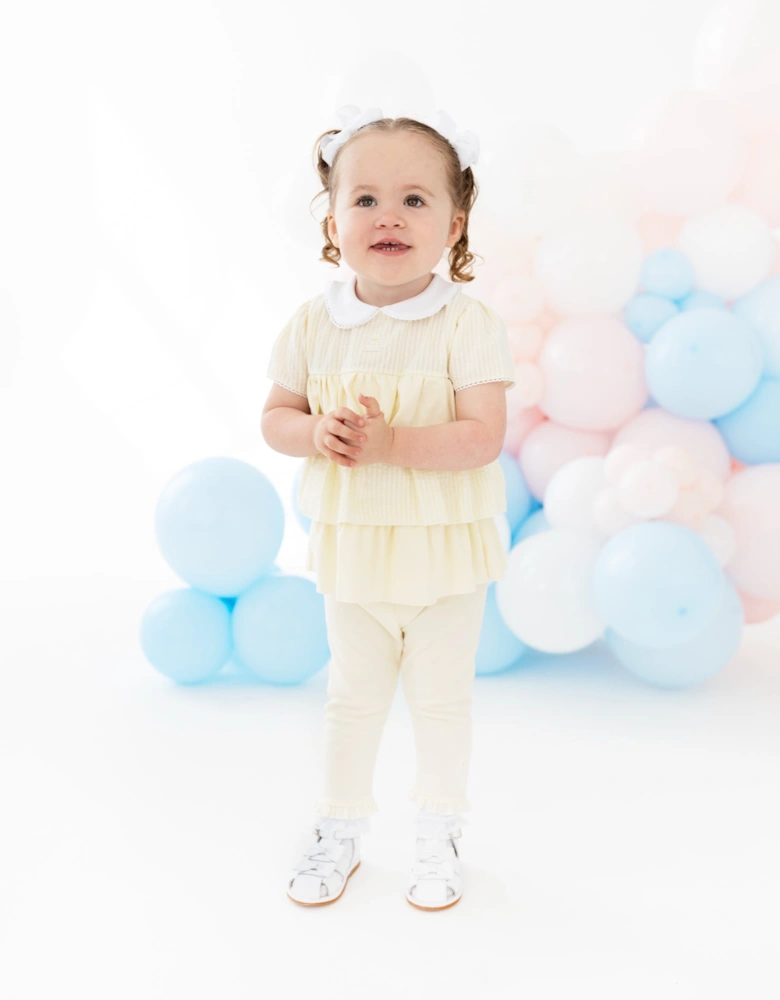 Girls Lemon Yellow Jersey Legging Set